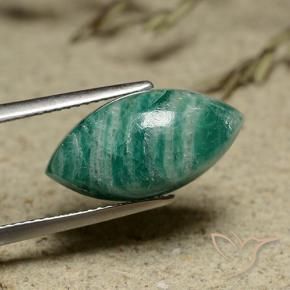 Amazonita Verde médio-escuro Natural 8.00ct, Marquesa, Opaco