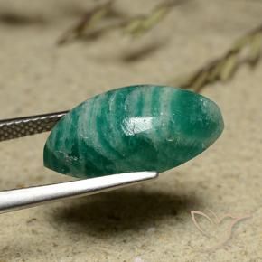 Amazonita Verde médio-escuro Natural 8.00ct, Marquesa, Opaco