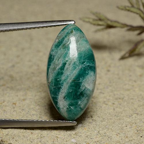 Amazonita verde natural 6,91ct, marquise, opaco