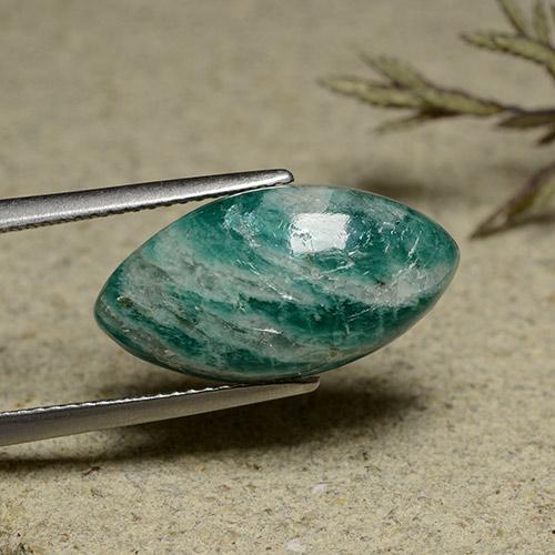 Amazonita verde natural 6,91ct, marquise, opaco