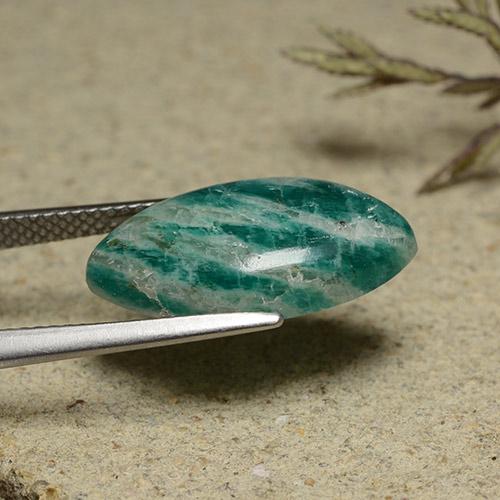 Amazonita verde natural 6,91ct, marquise, opaco