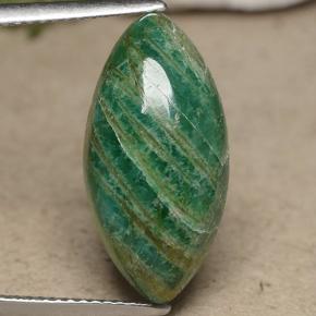 Amazonita verde médio-escuro natural 7,54ct, marquise, opaco