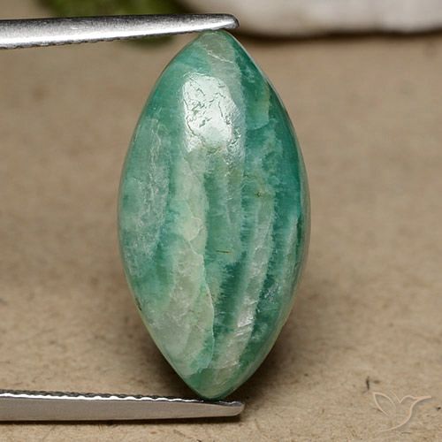 6.91ct Natural Verde Frio Amazonita, Marquesa, Opaco