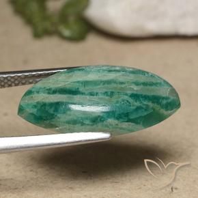 Amazonita Verde Frio Natural 6.91ct, Marquesa, Opaco