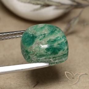 Amazonita Verde médio Natural 5.56ct, Almofada, Opaco