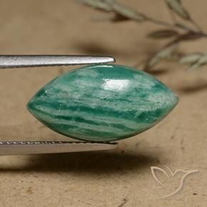 Amazonita Verde médio-escuro Natural 6.84ct, Marquesa, Opaco