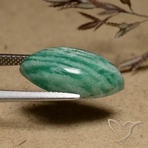 Amazonita Verde médio-escuro Natural 6.84ct, Marquesa, Opaco