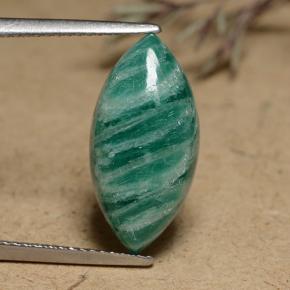 Amazonita Verde médio-escuro Natural 6.34ct, Marquesa, Opaco