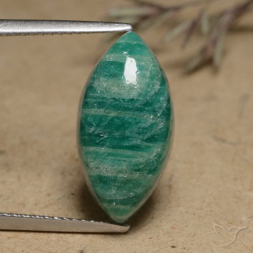 Amazonita verde natural 6,89ct, marquise, opaco
