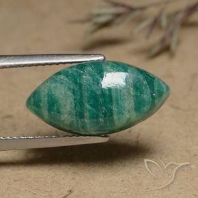 Amazonita verde natural 6,89ct, marquise, opaco