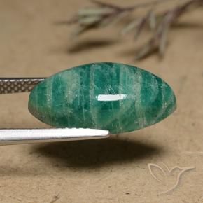 Amazonita verde natural 6,89ct, marquise, opaco