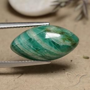 Amazonita Verde médio Natural 7.42ct, Marquesa, Opaco