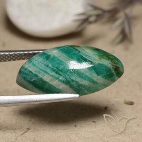 Amazonita Verde médio Natural 7.42ct, Marquesa, Opaco