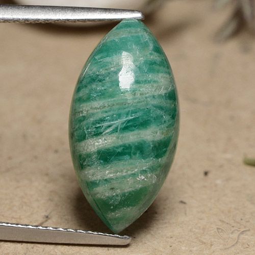 Amazonita Verde Frio Natural 7.10ct, Marquesa, Opaco