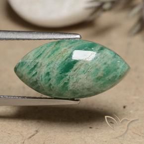Amazonita verde pinho Natural 7.90ct, Marquesa, Opaco