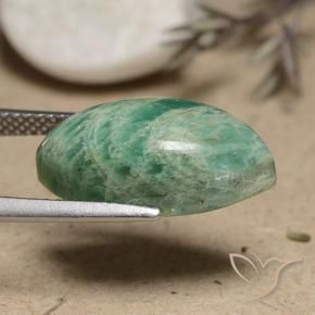 Amazonita verde pinho Natural 7.90ct, Marquesa, Opaco
