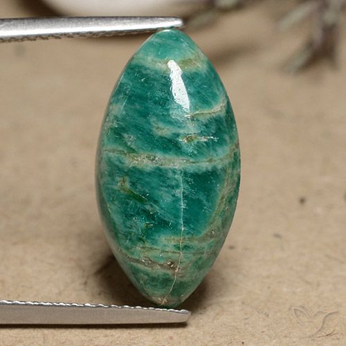5.63ct Natural verde pinho Amazonita, Marquesa, Opaco, Photo A