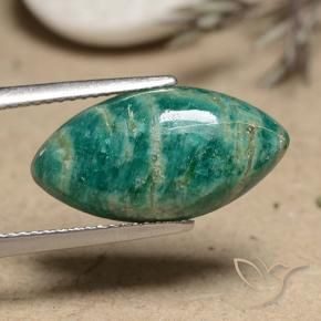 Amazonita verde pinho Natural 5.63ct, Marquesa, Opaco