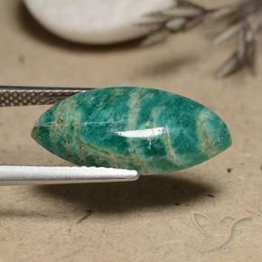 Amazonita verde pinho Natural 5.63ct, Marquesa, Opaco