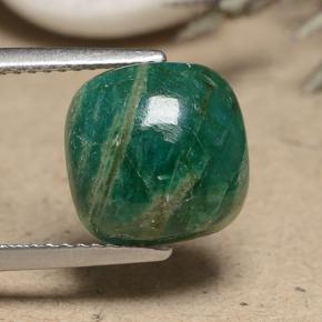 Amazonita azul-verde natural 4,21ct, almofada cortada, opaco