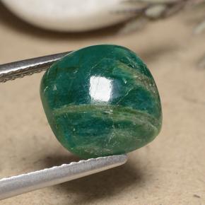 Amazonita azul-verde natural 4,21ct, almofada cortada, opaco