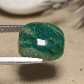 Amazonita azul-verde natural 4,21ct, almofada cortada, opaco