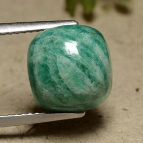 Amazonita Azul verde Natural 6.90ct, Almofada cortada, Opaco