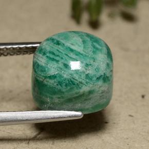 Amazonita Azul verde Natural 6.90ct, Almofada cortada, Opaco