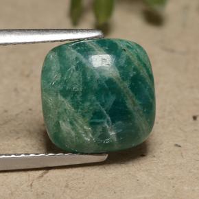 Amazonita verde escuro Natural 3,73ct, Almofada cortada, Opaco