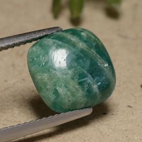 Amazonita verde escuro Natural 3,73ct, Almofada cortada, Opaco