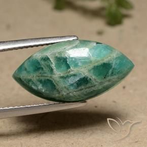 Amazonita Verde médio Natural 9.01ct, Marquesa, Opaco