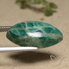 Amazonita Verde médio Natural 9.01ct, Marquesa, Opaco