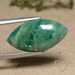 Amazonita verde pinho Natural 6.60ct, Marquesa, Opaco