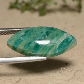 Amazonita verde pinho Natural 6.60ct, Marquesa, Opaco