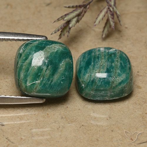 Pedras preciosas de Amazonita Verde Frio natural de 11.13 ct, Almofada cortada, Opaco