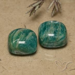 Pedras preciosas de Amazonita Verde Frio natural de 11.13 ct, Almofada cortada, Opaco