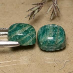 Pedras preciosas de Amazonita Verde Frio natural de 11.13 ct, Almofada cortada, Opaco