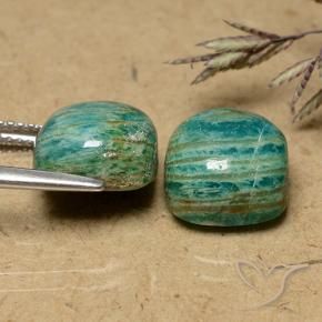 Pedras preciosas de Amazonita verde pinho natural de 11.03 ct, Almofada, Opaco