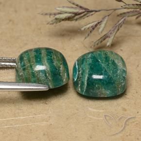 Pedras preciosas de Amazonita Verde médio natural de 9.92 ct, Almofada, Opaco