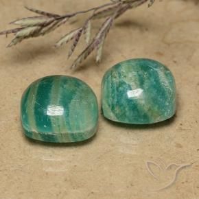Pedras preciosas de Amazonita Verde Frio natural de 9.63 ct, Almofada, Opaco