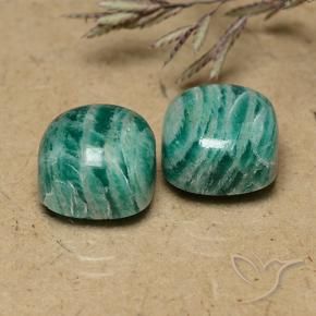 Pedras preciosas de Amazonita Verde médio-escuro natural de 13.16 ct, Almofada cortada, Opaco