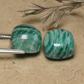 Pedras preciosas de Amazonita Verde médio-escuro natural de 13.16 ct, Almofada cortada, Opaco