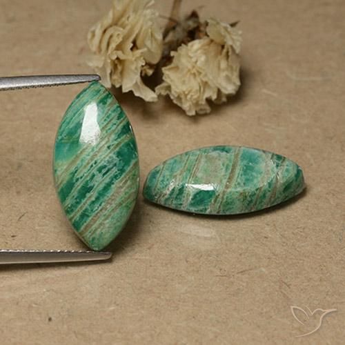 Pedras preciosas de Amazonita verde pinho natural de 13.50 ct, Marquesa, Opaco