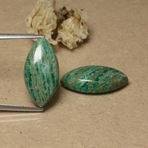 Pedras preciosas de Amazonita Verde médio natural de 13.98 ct, Marquesa, Opaco