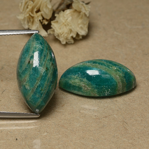 Pedras preciosas de amazonita verde natural de 19,69 ct, marquise, opaco