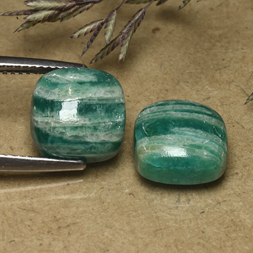 Pedras preciosas de Amazonita Verde médio natural de 9.66 ct, Almofada cortada, Opaco