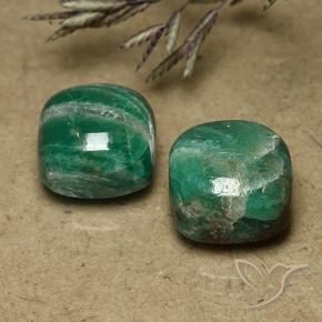 Pedras preciosas de Amazonita Verde médio natural de 12.11 ct, Almofada, Opaco