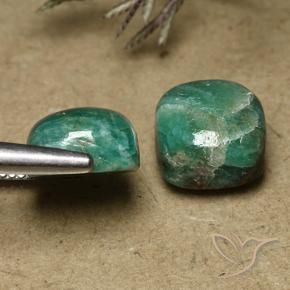 Pedras preciosas de Amazonita Verde médio natural de 12.11 ct, Almofada, Opaco