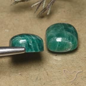 Pedras preciosas de Amazonita Verde médio-escuro natural de 10.69 ct, Almofada, Opaco