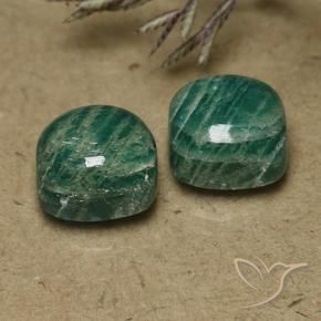 Pedras preciosas de Amazonita Verde médio-escuro natural de 11.22 ct, Almofada, Opaco